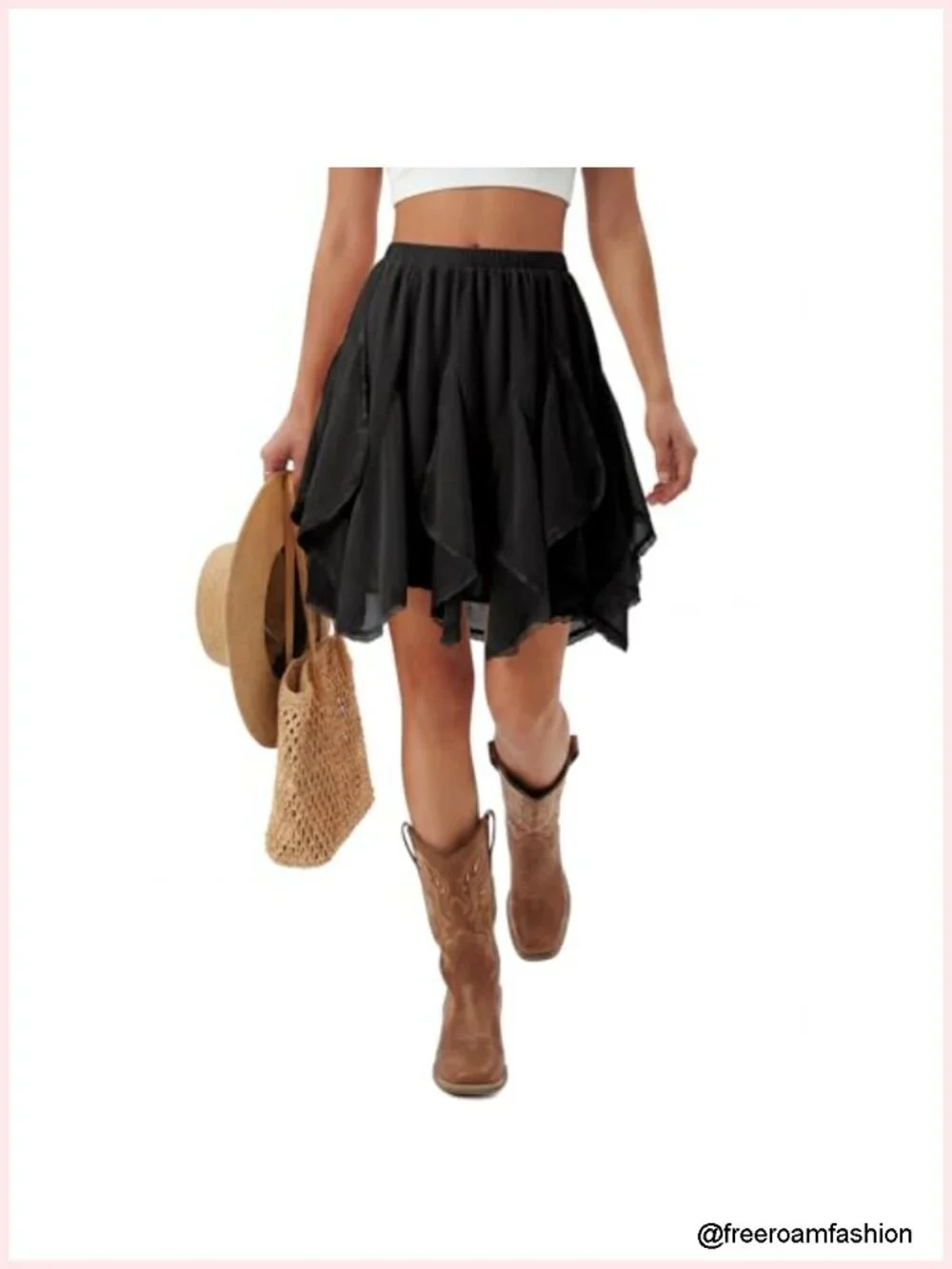 Women's Chiffon Mini Skirt Flowy Ruffle Lace Tulle Asymmetrical A-Line Casual